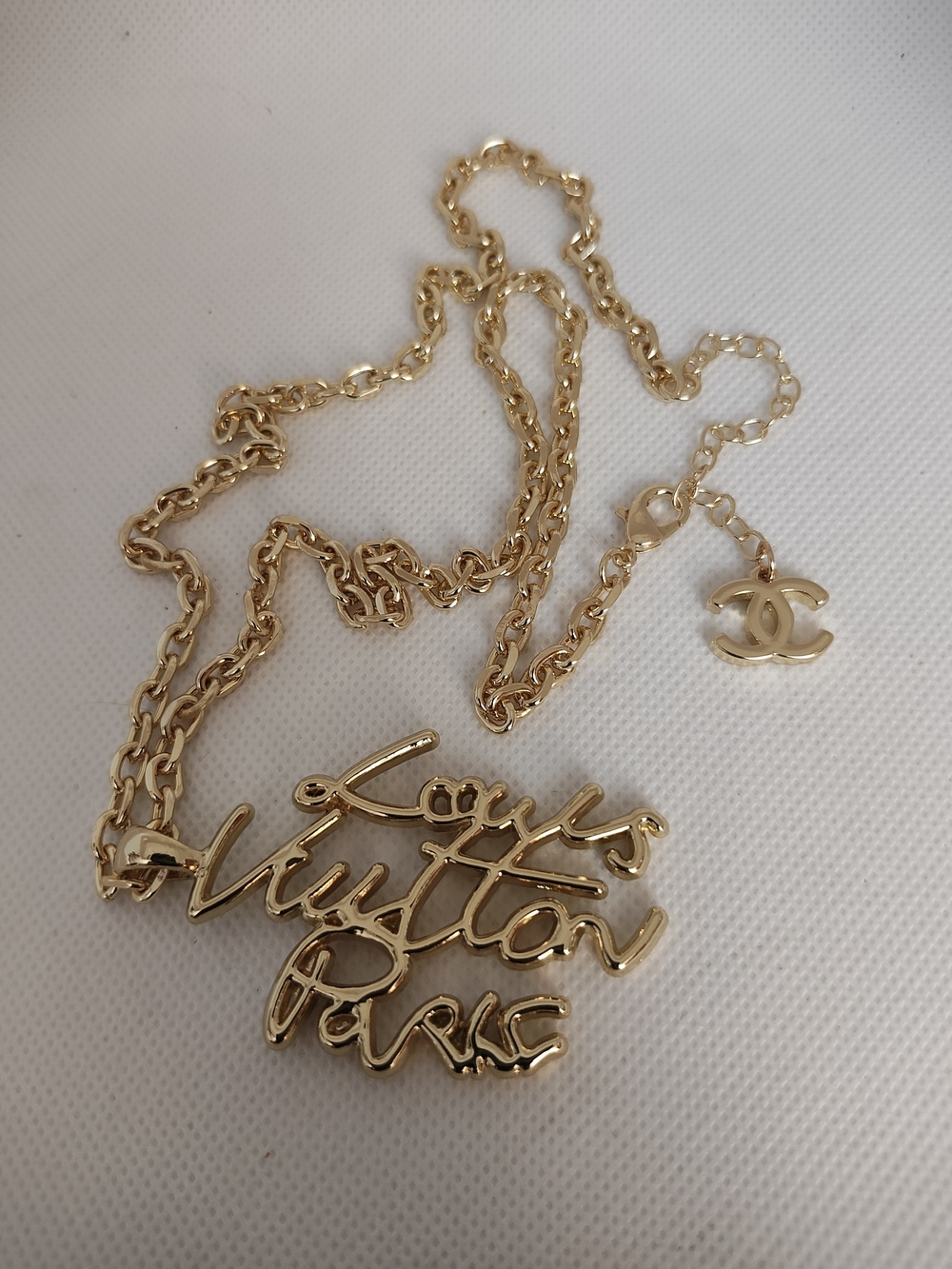 Gold Script Logo Necklace - Picture 2 of 4